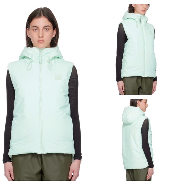 NWT RAINS Mineral Green Loop Vest Puffer XS - Picture 1 of 13